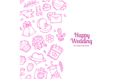 Vector doodle wedding with place for text illustration