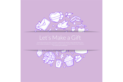 Vector doodle wedding background with place for text