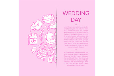 Vector doodle wedding elements background with place for text