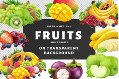 Fruits on transparent background
