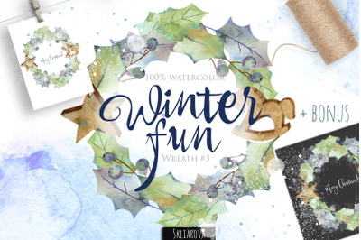 Winter fun. Wreath #3