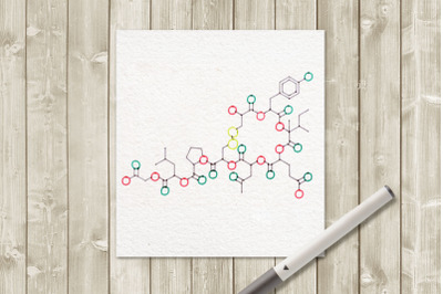 Oxytocin Single Line Sketch for Pens | SVG | PNG | DXF