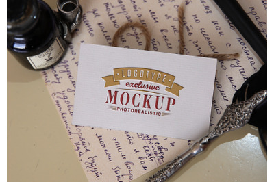 Photo Realistic Mock-ups Vintage style with vintage handwritten letter