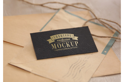 Photo Realistic Mock-ups Vintage style on old envelopes background