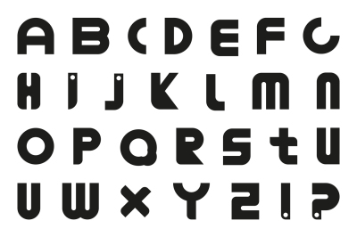 Alphabet set. Minimalist b&w font.
