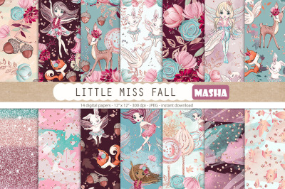 LITTLE MISS FALL digital papers