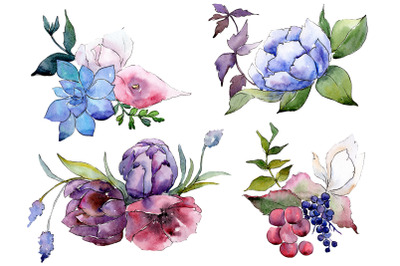 Bouquet The first song of summer watercolor png