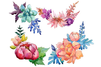 Bouquet Charming tenderness watercolor png