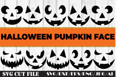 Halloween Pumpkin Face SVG Cut File
