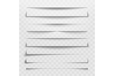 Separator line or shadow divider for web page. Horizontal dividers&2C; sh