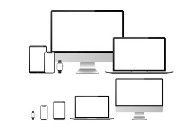 Computer&2C; laptop&2C; tablet&2C; smartphone and smart watch device with blank