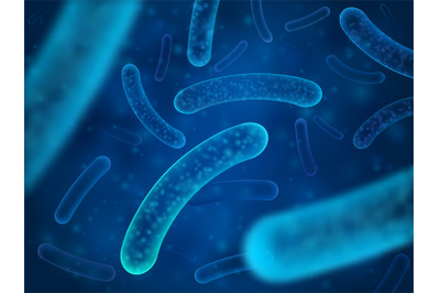 Micro bacterium and therapeutic bacteria organisms. Microscopic salmon