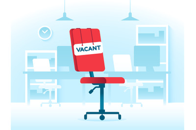 Vacant position job in creative office. Business vacancy hiring and wo