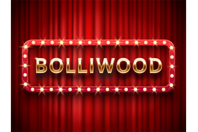 Bollywood cinema. Vintage indian movie, cinematography and theater pos