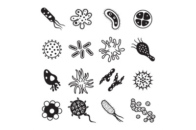 Biology diseases virus and mold bacteria hygiene icon. Biological dise