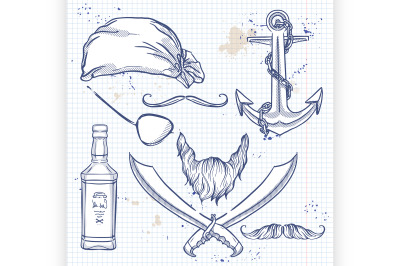 Sketch pirate attributes icon