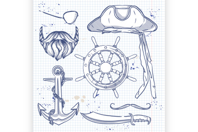 Sketch pirate attributes icon