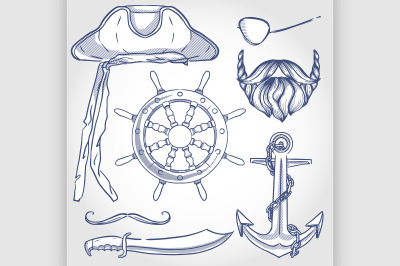 pirates clipart - pirate cartoons, frames and premade template By Ayelet  Keshet Art | TheHungryJPEG