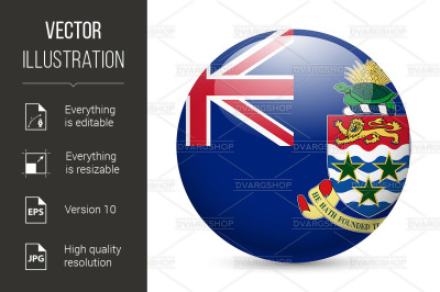 Round glossy icon of Cayman Islands