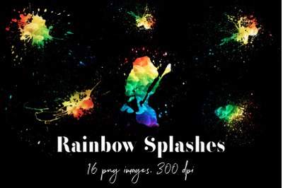 Hand Painted Rainbow Splashes