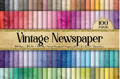 100 Vintage Newspaper Ads Ephemera Old Texture Digital Papers