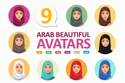 Arab women avatars  Middle Eastern avatar faces