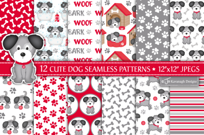 Dog digital paper, Dog patterns, Puppy dog -P42