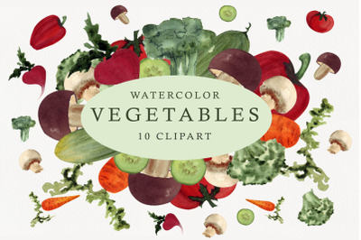 Watercolor vegetables