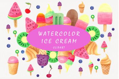 Watercolor ice cream