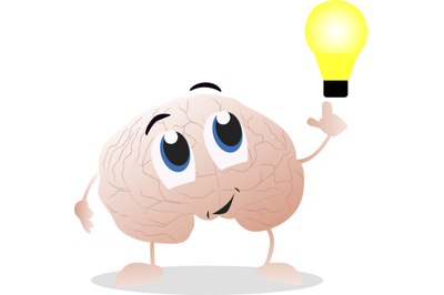 Brain mascot with new idea