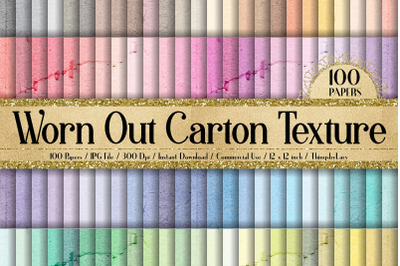 100 Worn Out Carton Card Board Rustic Texture Digital Papers