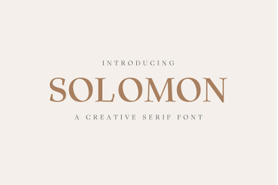 Solomon Serif Font Family