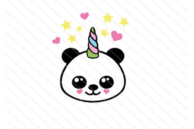 Baby panda svg unicorn vector clipart baby kawaii svg cut files