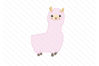 Llama svg vector clipart, alpaca kawaii svg cut file