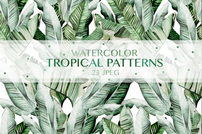 23 Watercolor tropical patterns