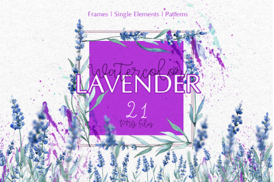 Watercolor Lavender. Violet PNG