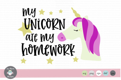 Unicorn Svg, Unicorn Back to school SVG, unicorn back to school svg