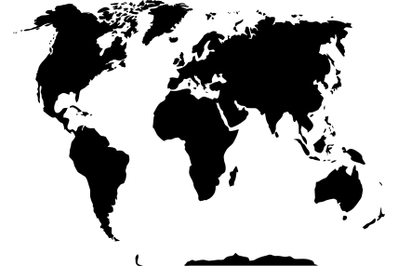 World map black and white