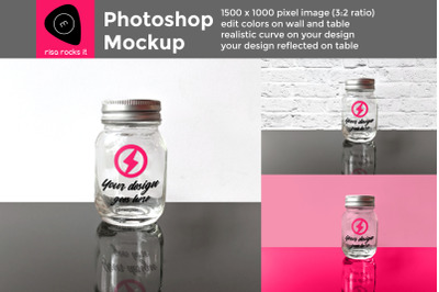 Glass Canning Jar | Photoshop Mock Up