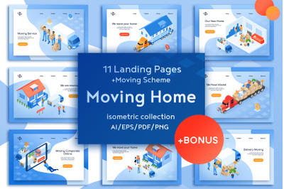 Moving Home Isometric Design