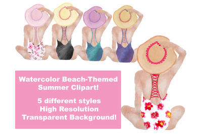 Summer Watercolor Fashion Clipart! Summer clipart, watercolor fashion