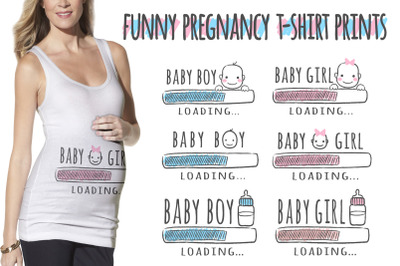 Funny pregnancy t-shirt prints