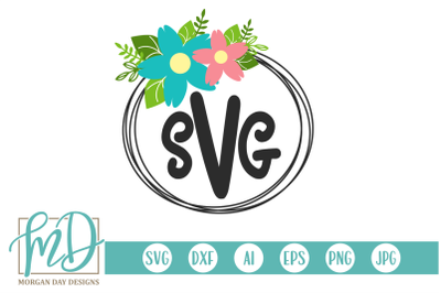 Floral Monogram Frame SVG