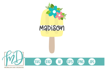 Floral Split Popsicle SVG