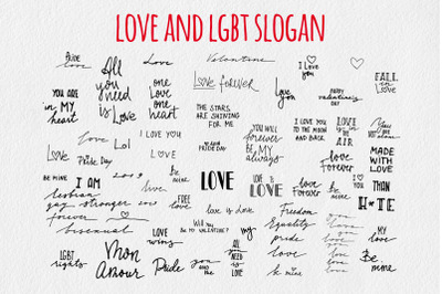 LOVE and LGBT quote and slogan text