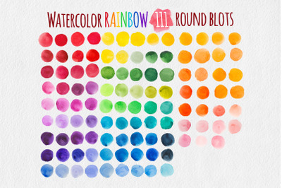 Watercolor rainbow round blot