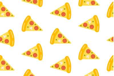 Seamless Pattern with Pizza slice