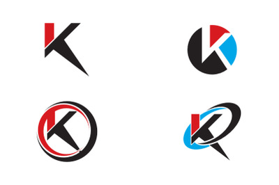 k letter logo template