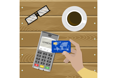 Payment nfc contactless, cashless transaction vector