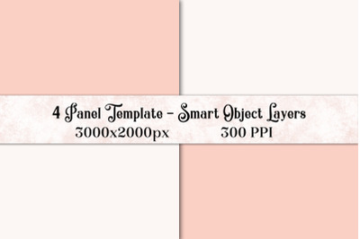 4 Panel Photoshop Template with Smart Object Layers